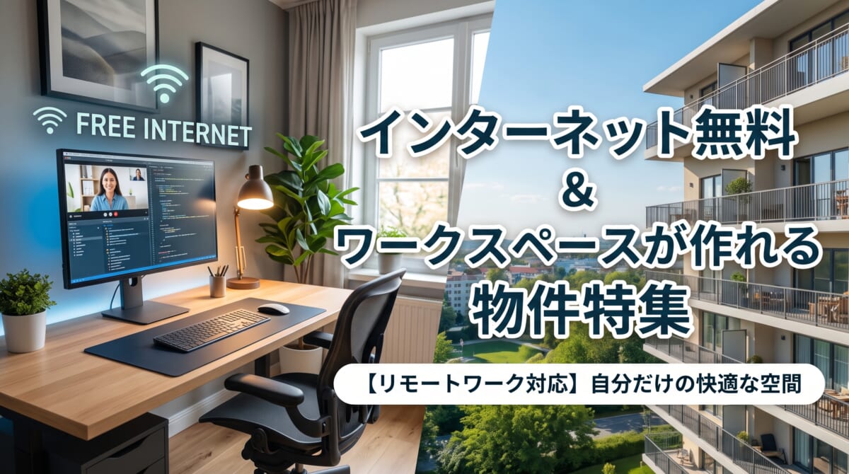 【リモートワーク対応】インターネット無料＆ワークスペースが作れる物件特集